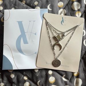 Vertical Collective 4 Layer Crescent Moon Necklace